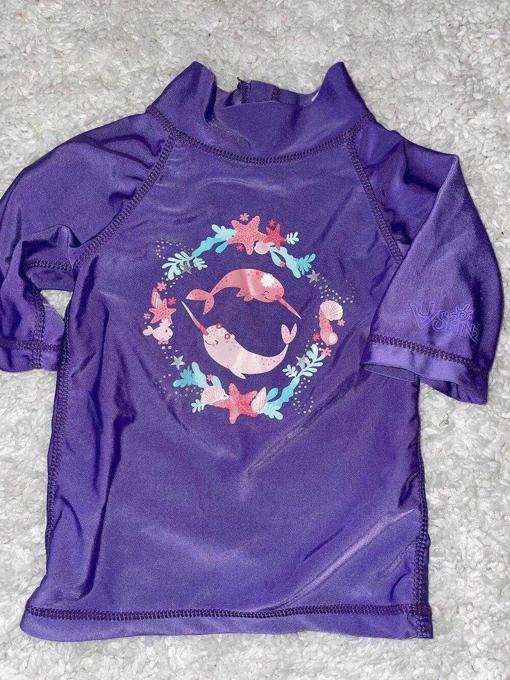 UV Skinz Toddler Girl Sz. 2T Purple Rashguard. Cute, Grt Shape